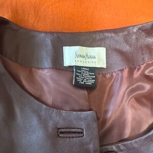 Neiman Marcus Dark Brown Leather Jacket